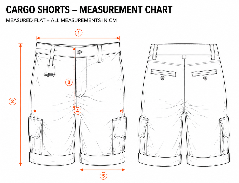 measurement chart with numbered measurement points
